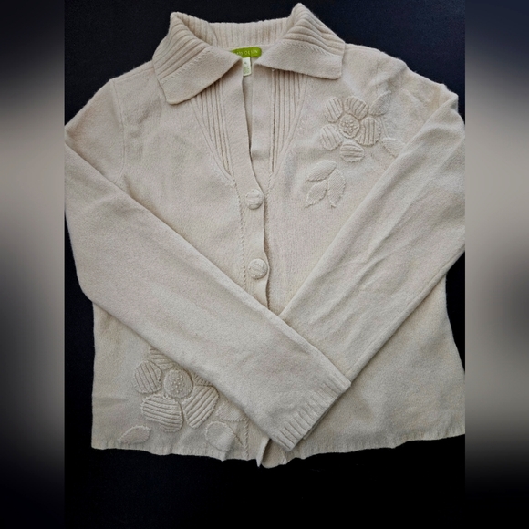 NWOT - Vintage Sigrid Olsen Cardigan -  Cream - Classic - Elegant - Picture 1 of 11